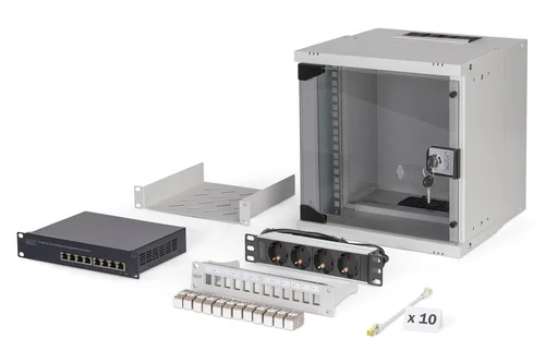 Netw-Set Soho Pro 6HE  10GR 254MM Wallmount + Accessories