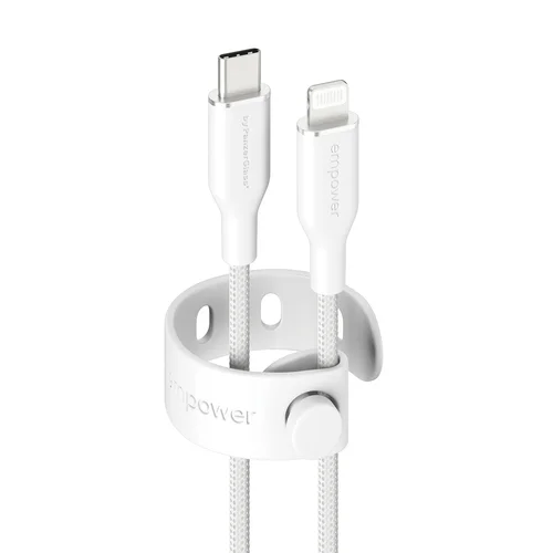 Racing 60W USB-C to Lightning Cable USB 2.0 1.2M Silver White