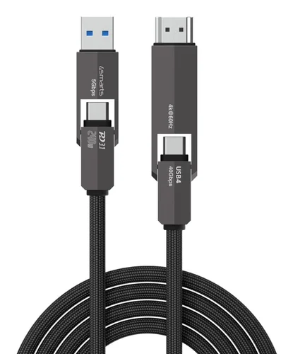 USB4 HDMI Kabel Combocord 240W 1.5M Schwarz