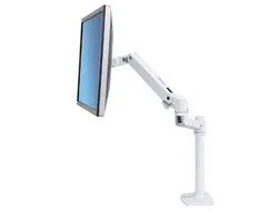 LX Desk Mount LCD Monitor ARM Tall Pole/ Bright White Texture