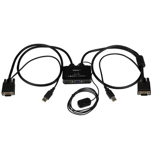 2PORT Cable KVM With VGA USB And Remote Switch Button