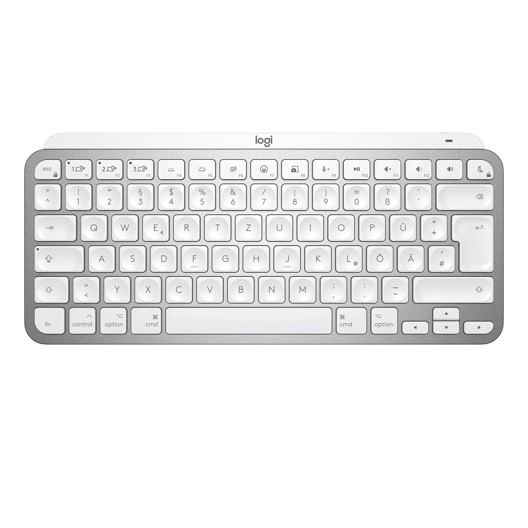 Logitech MX Keys Mini For Mac Minimalist Wireless Illuminated Keyboard Tastatur Bluetooth QWERTY Englisch Weiß