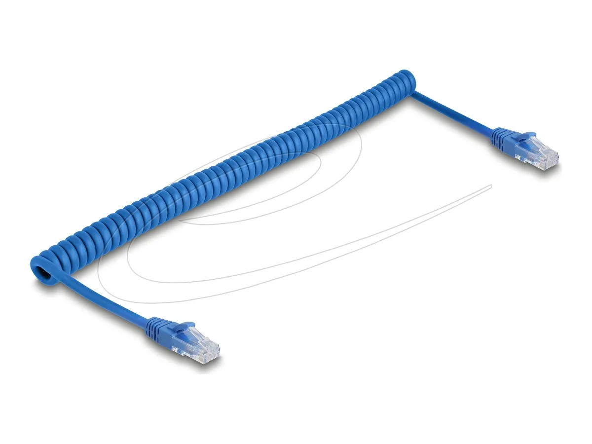 DELOCK RJ45 Spiralkabel Cat.6 UTP 0,8m