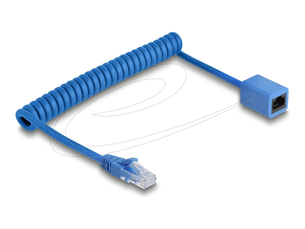 DELOCK RJ45 Spiralkabel Stecker zu Buchs