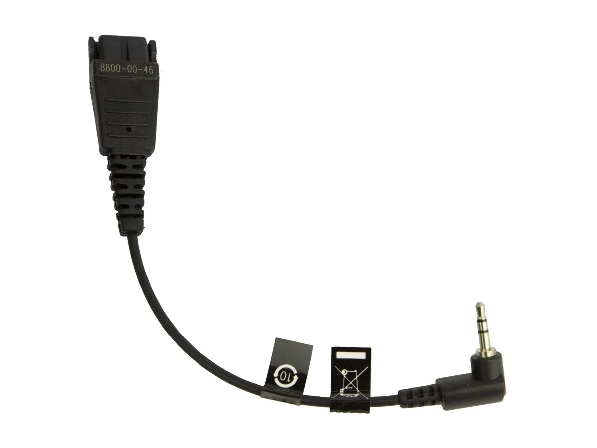 JABRA QD Cord to 2.5mm pin plug angulate