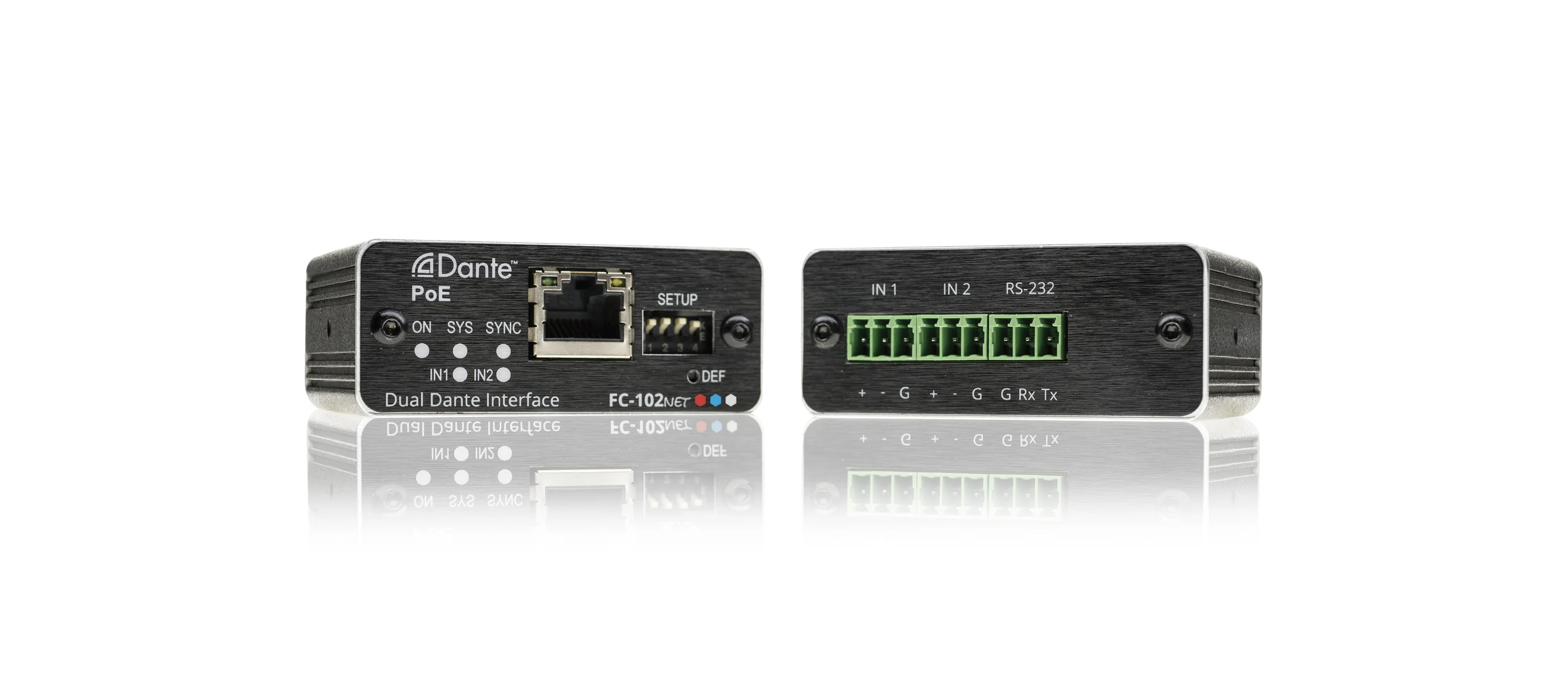FC-102Net – 2-Kanal Dante Encoder & PoE Akzeptor