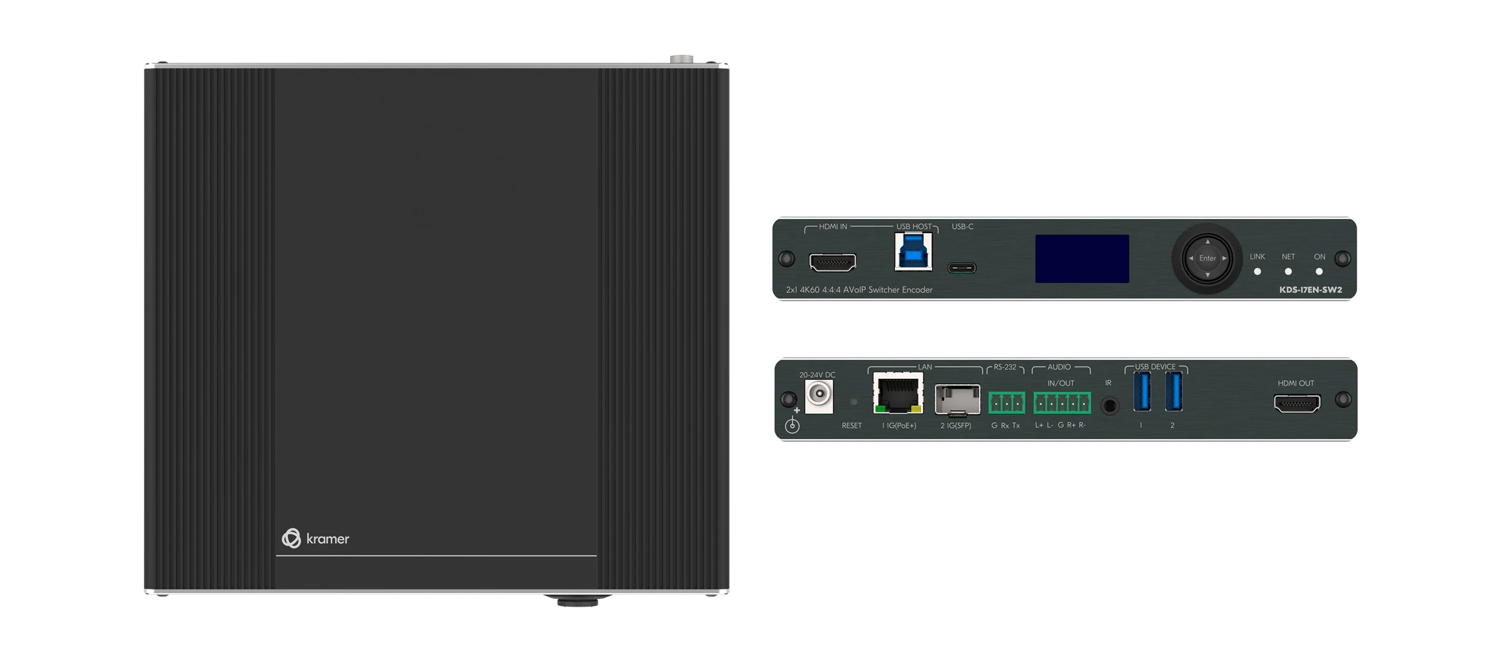 KDS-17EN-SW2 – KDS−17EN−SW2 2x1 4K60 4:4:4 AVoIP Switcher Encoder with Dante