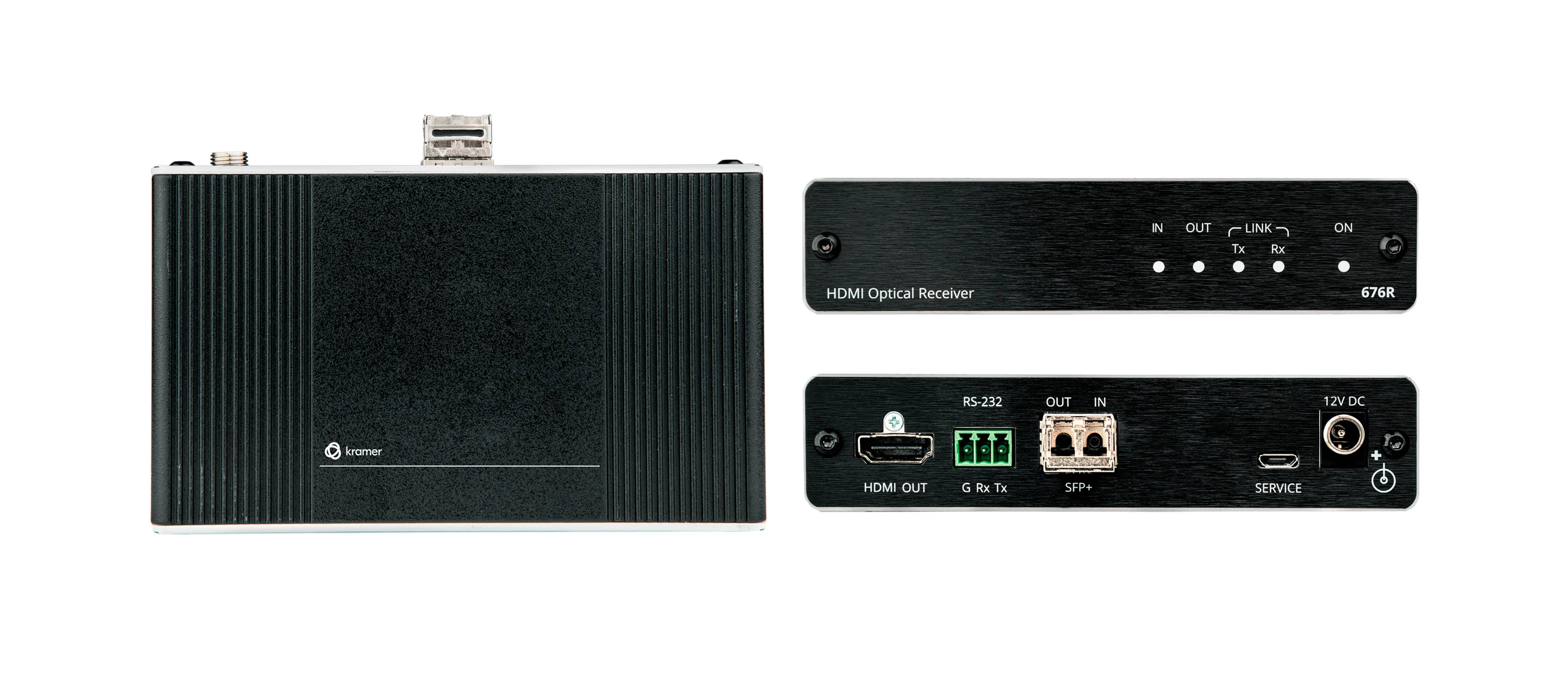 676R – 4K60 4:4:4 HDMI und RS-232 Empfänger über SPF+ MM/SM Glasfaser