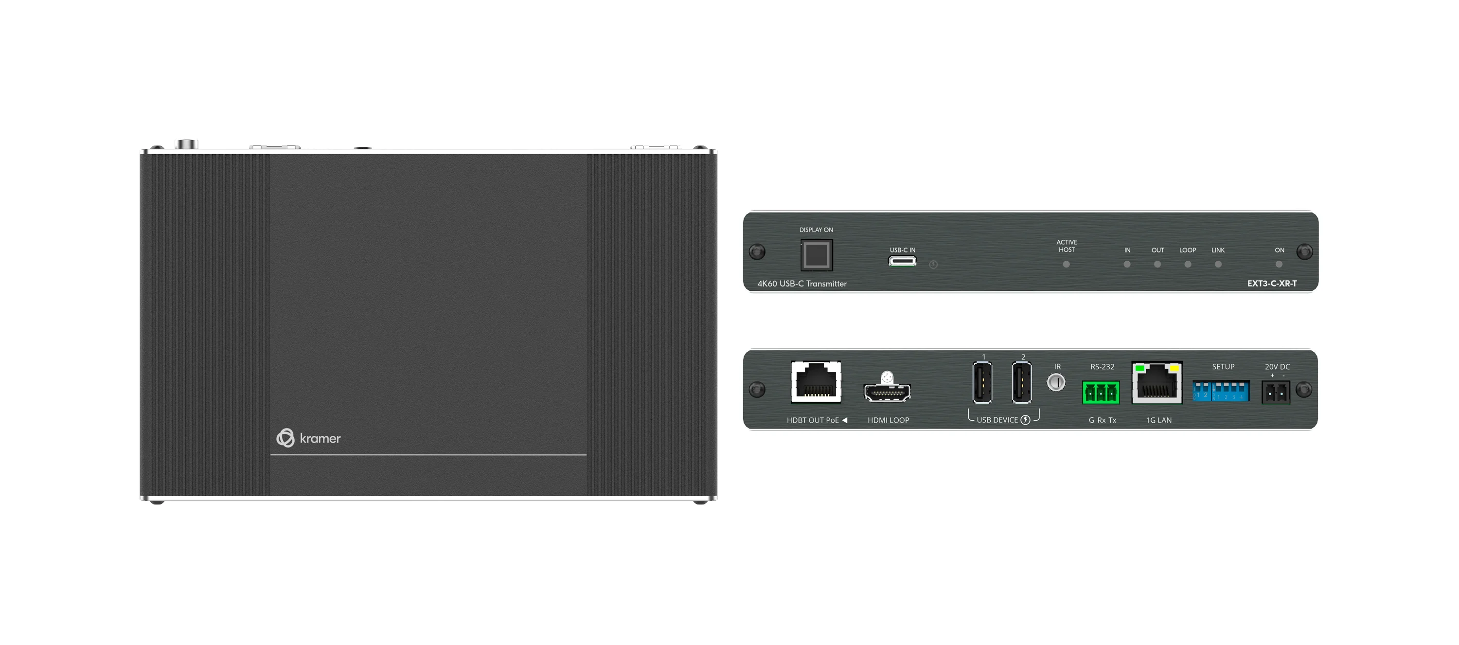 EXT3-C-XR-T – HDBaseT 3.0 Transmitter für 4K60 4:4:4 USB-C DP alt-mode, USB, Ethernet, RS–232, und IR, mit eXtra Reichweite