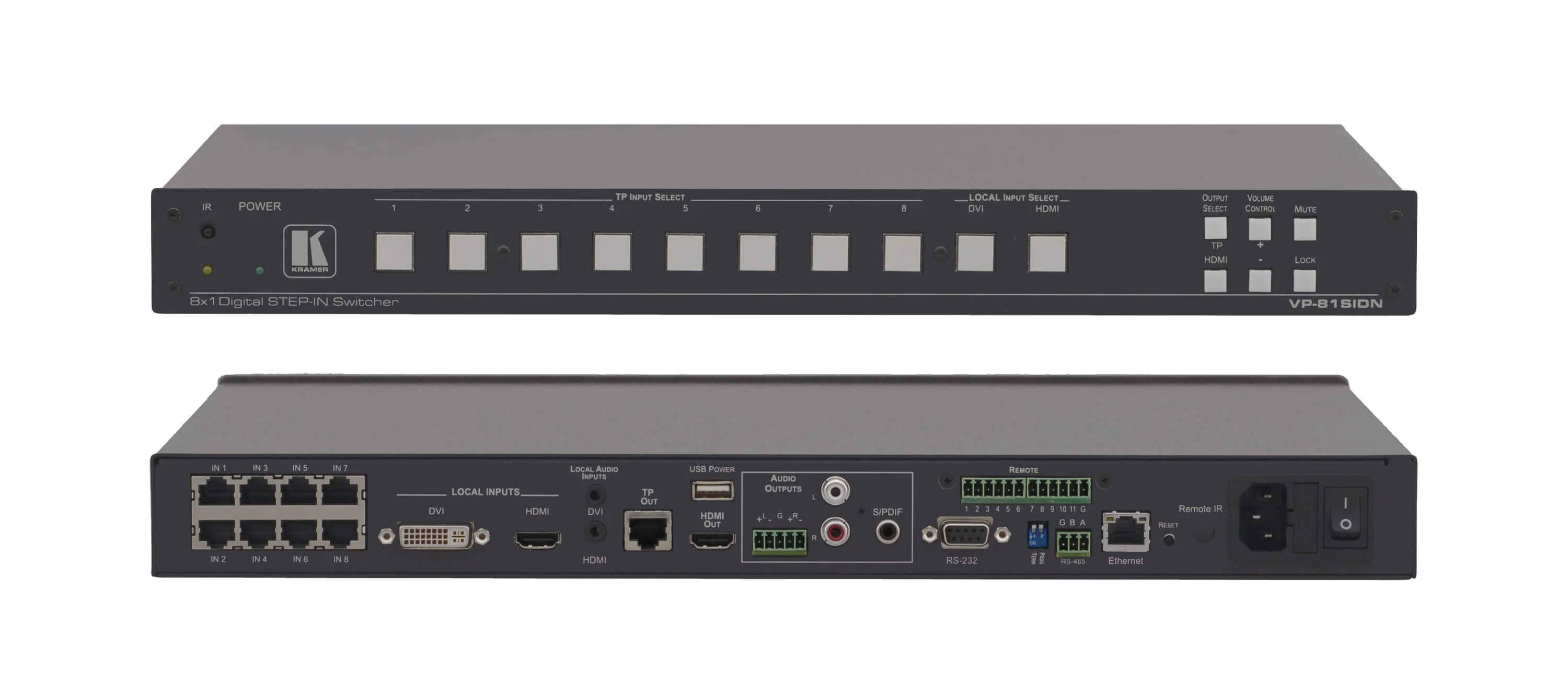 VP-81SIDN – 8x1 Digitaler DGKat Step-In Umschalter