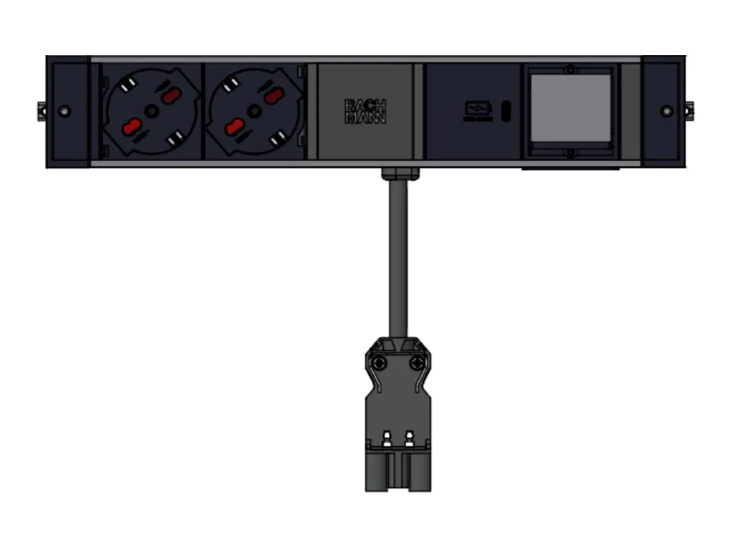 BACHMANN DESK RAIL 2xP40 1xUSB C 30W