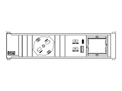 BACHMANN CONI 1xP40 1x USB A&C 22W 1xCM