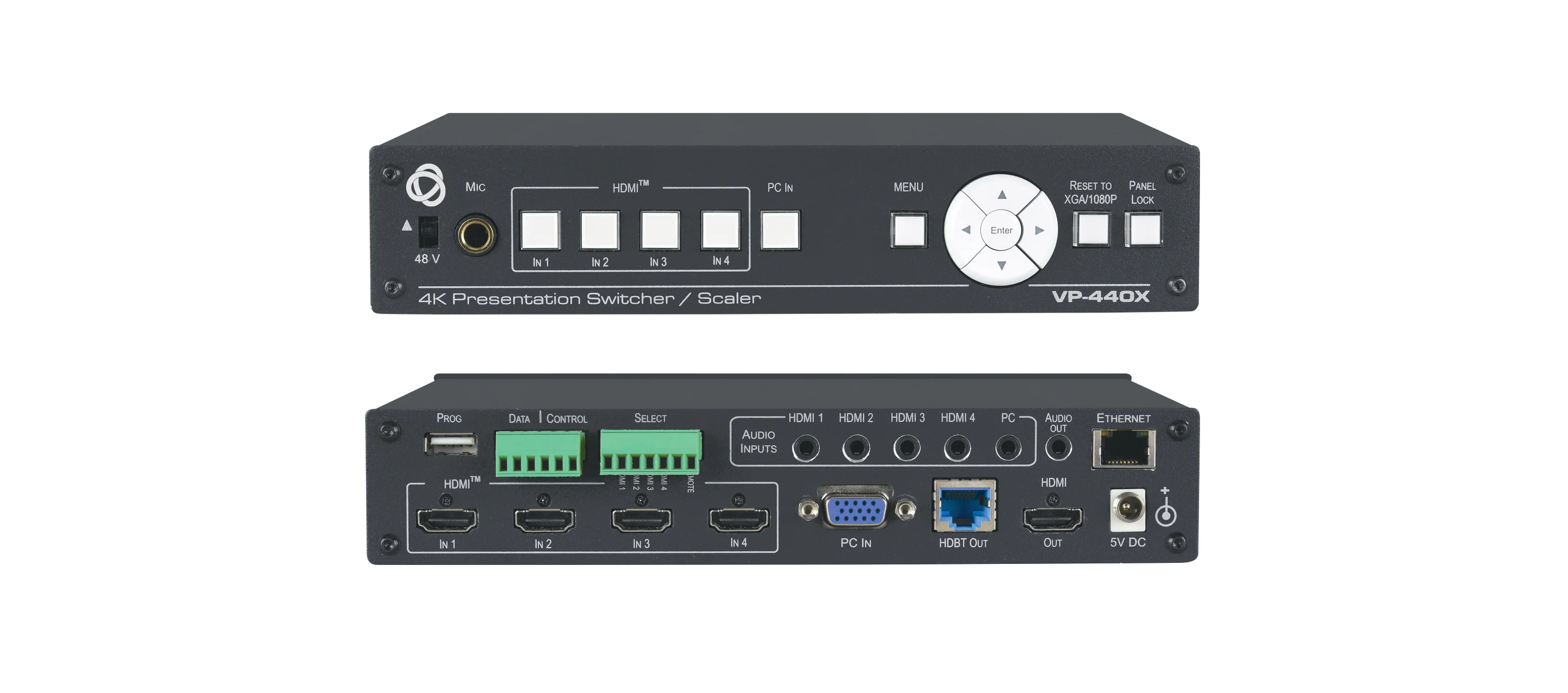 VP-440X – 18G 4K 4:4:4 Präsentationsumschalter / Scaler mit parallelen HDBaseT & HDMI Ausgängen