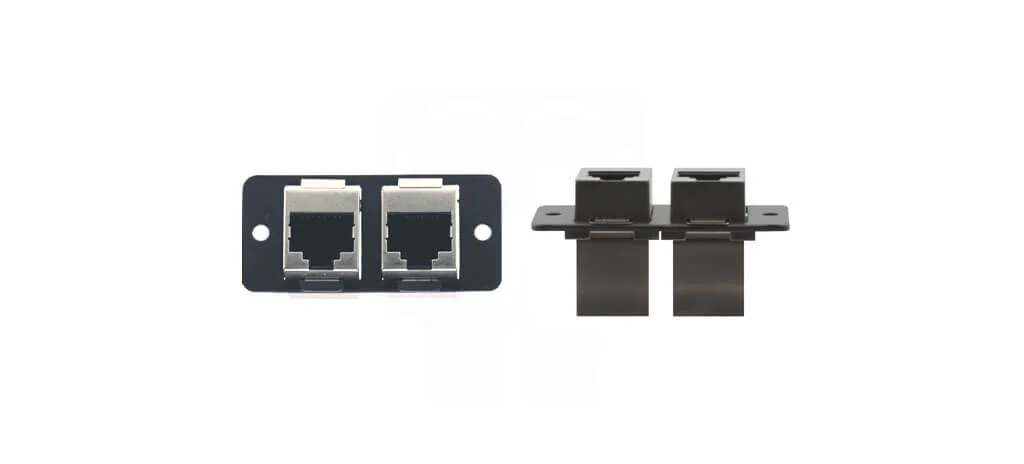 W4545 (B) – Wall-Plate Einsatz für doppelten Ethernet Anschluss - schwarz