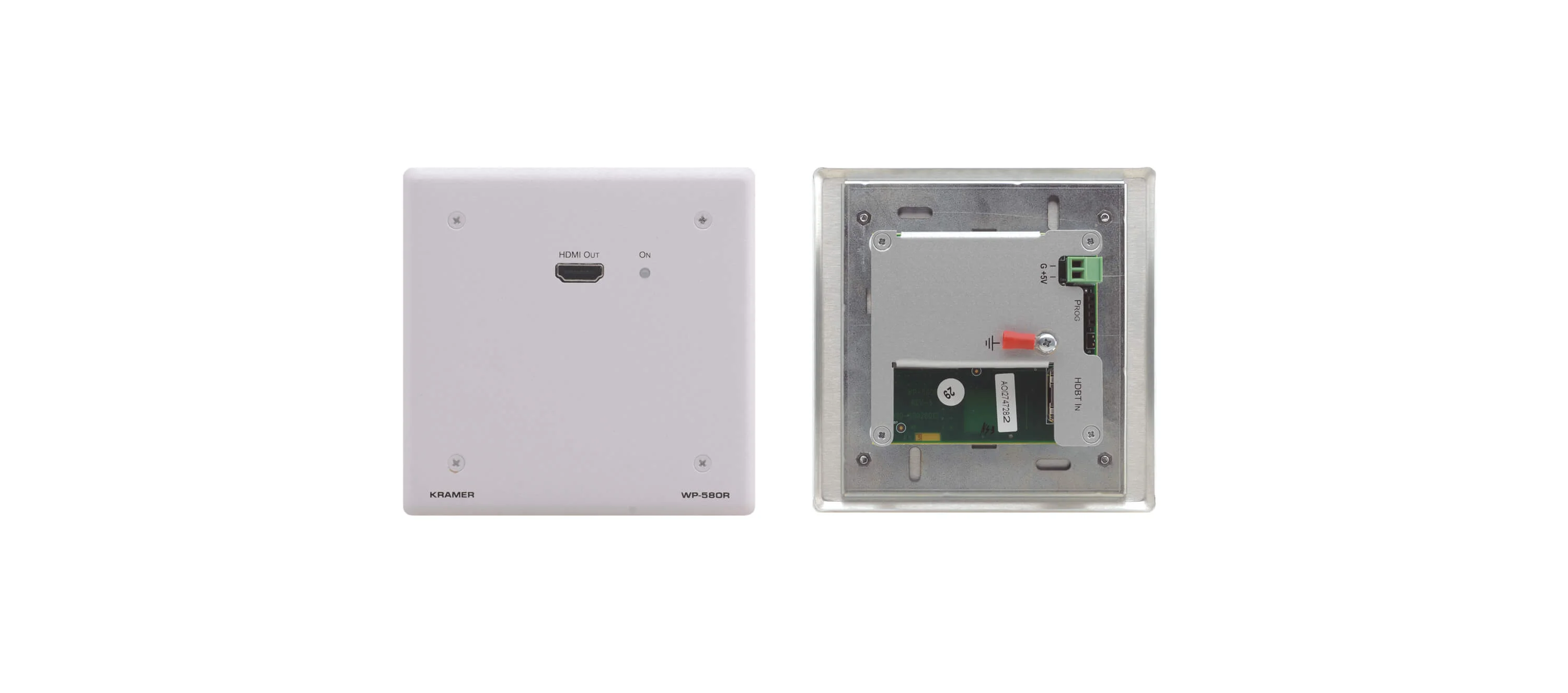 WP-580R/EU(G)-80 – EU-großer Wallplate-Empfänger^ mit grauem 2-fach Designrahmen