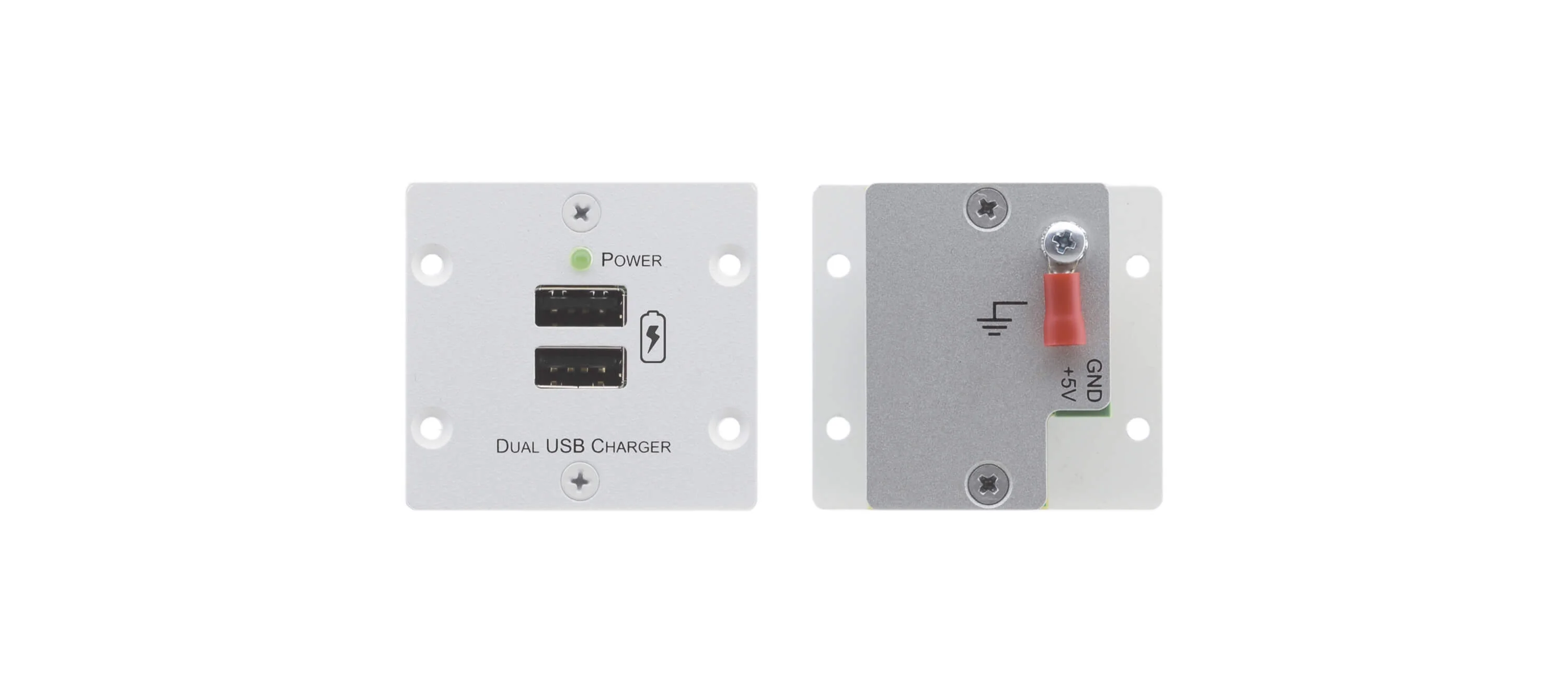W-2UC (W) – Wall-Plate Einsatz - 2x USB-Ladeausgang - weiß