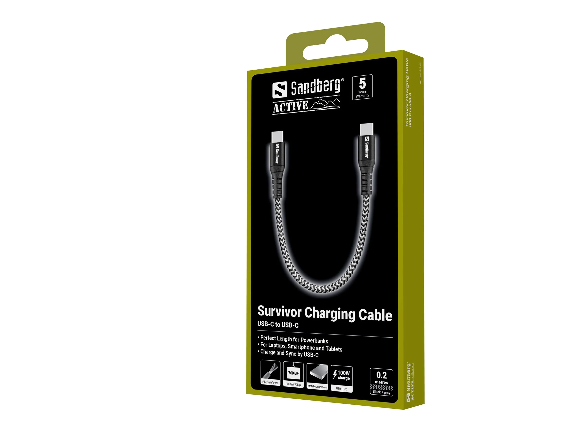 SANDBERG Survivor USB-C Cable 0.2M 100W