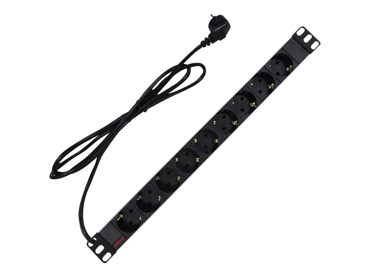 ROLINE 48,26cm-Steckdosenleiste 9fach 2m