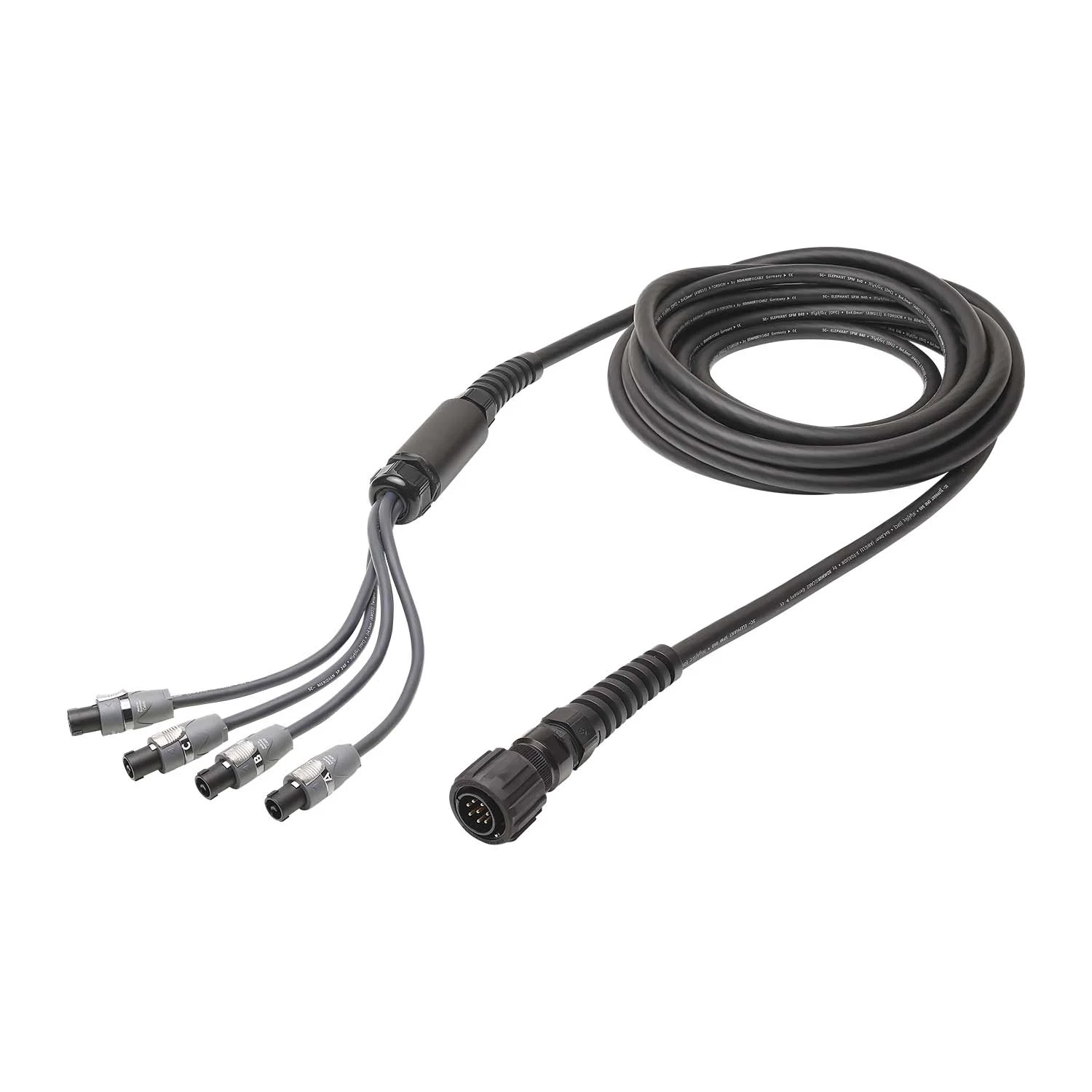 L/S Spleisskabel, schwarz, 10,00m