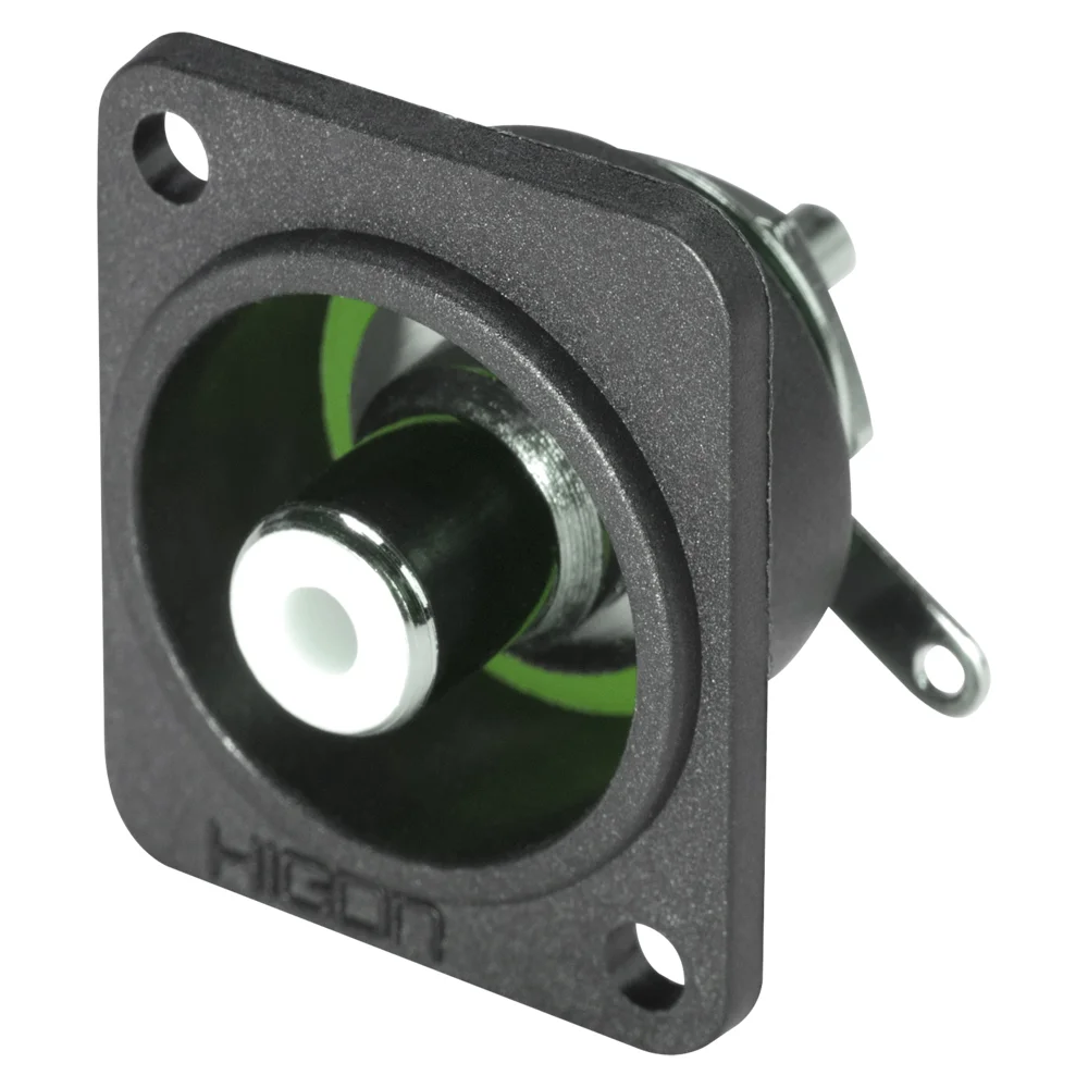 HICON-RCA D-Flansch Einbaubuchse Löt gn