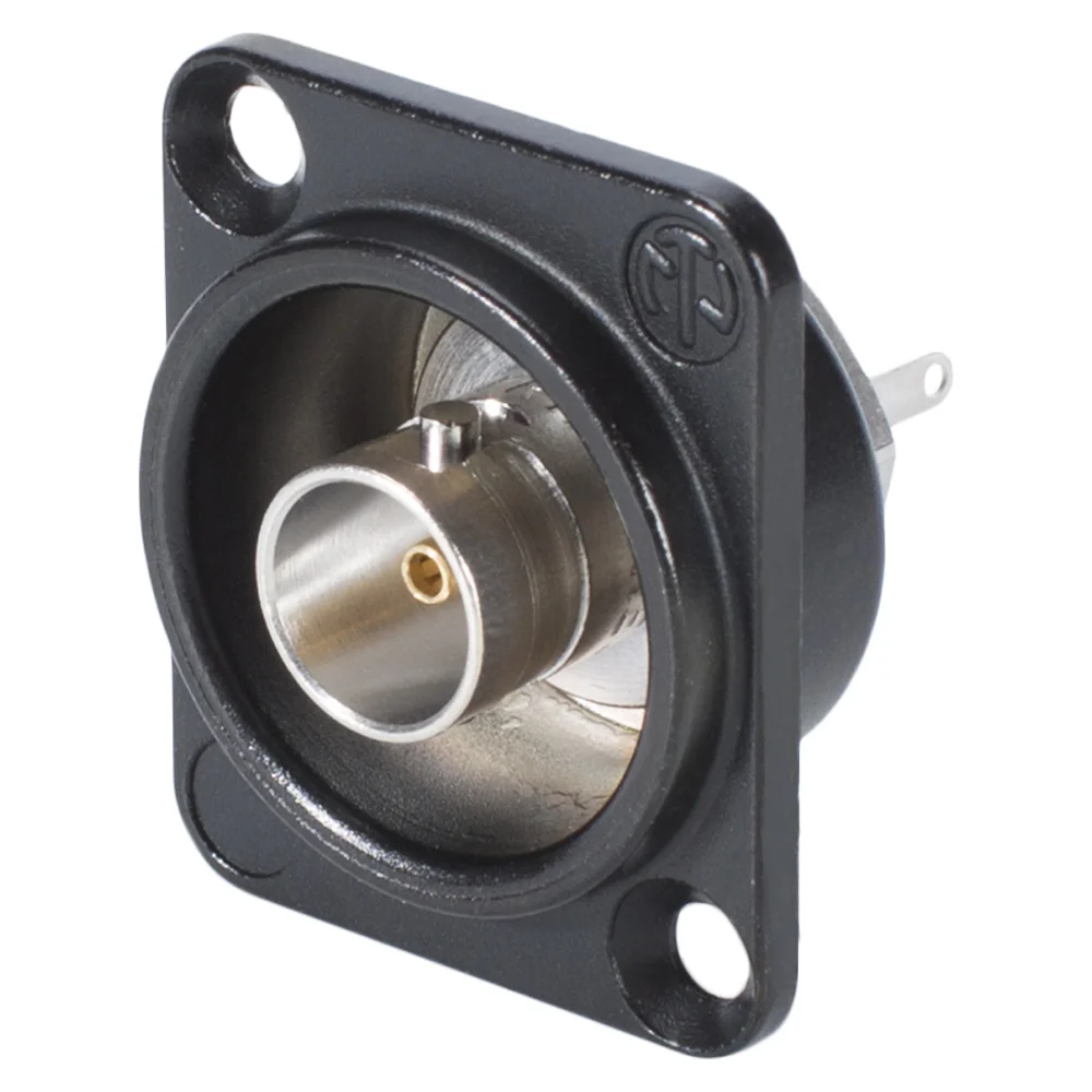 BNC-Lötbuchse " D-Flansch" isol. schwarz