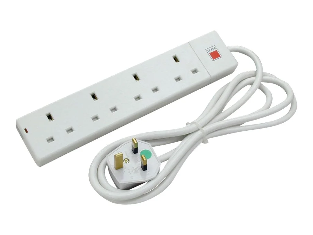 LINDY 5m 4-Way UK Mains Power Extension
