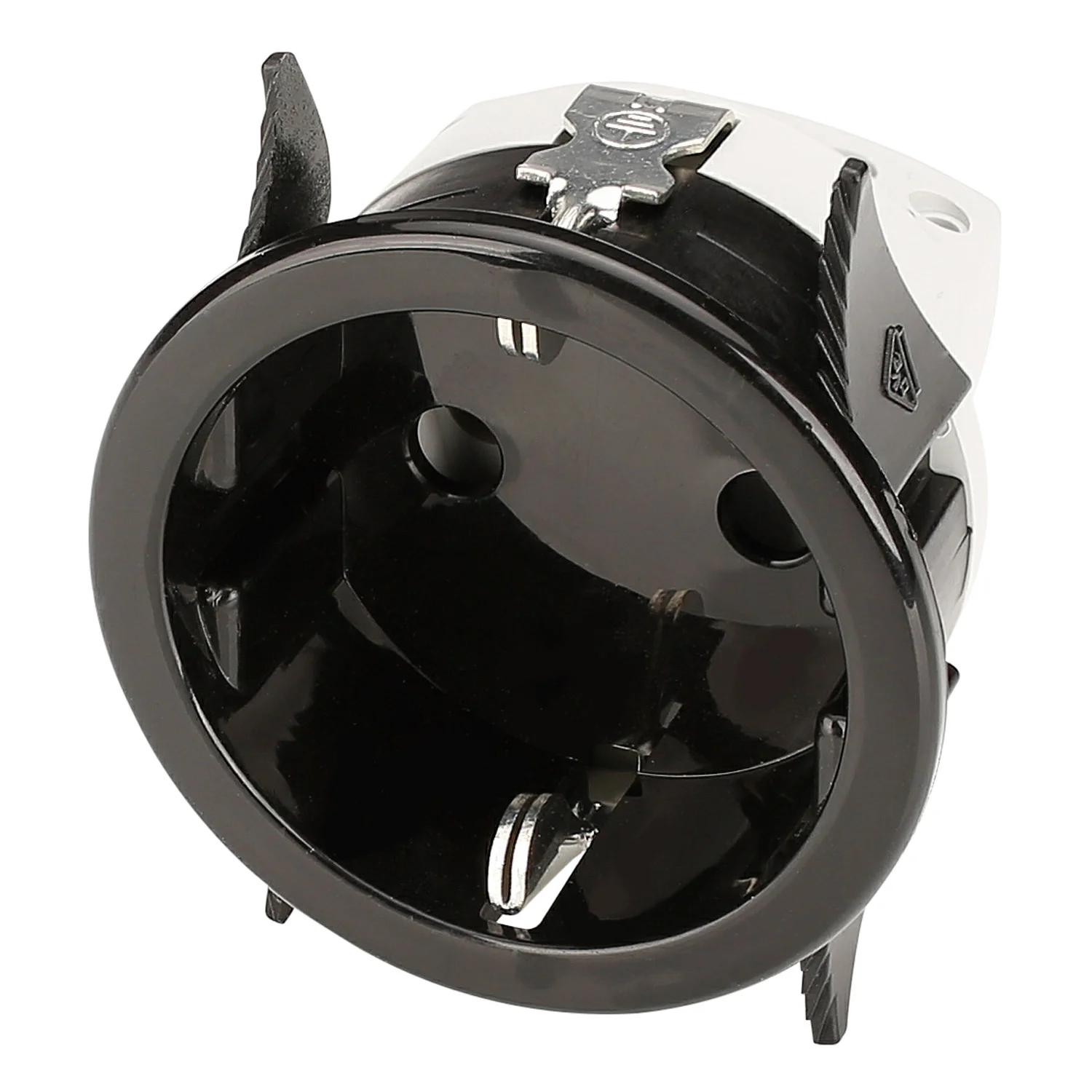 Schuko-Einbaudose schwarz VDE, SNAP-IN