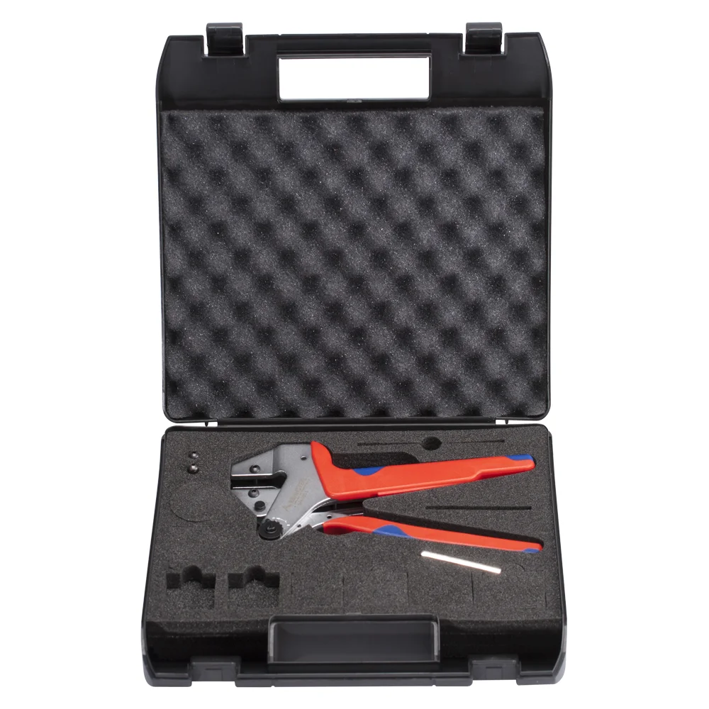 Crimpzange verchromt, inkl. Koffer