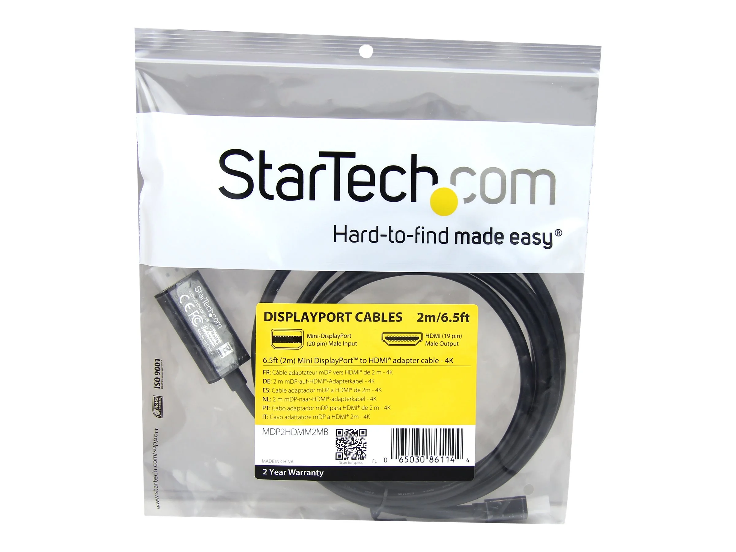 STARTECH 1,8m mDP to HDMI cable - 4K