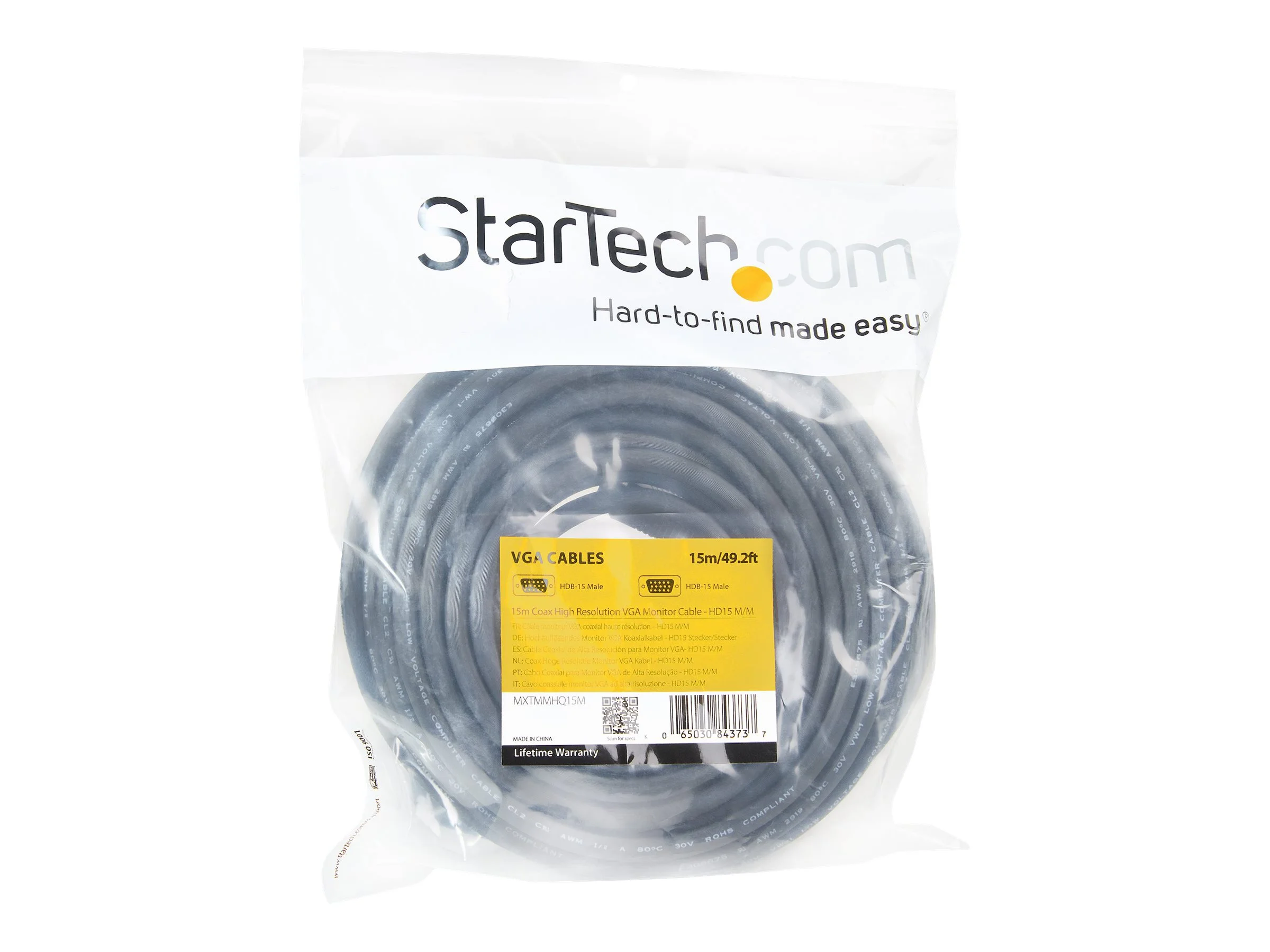 STARTECH 15m High Res Monitor VGA Cable