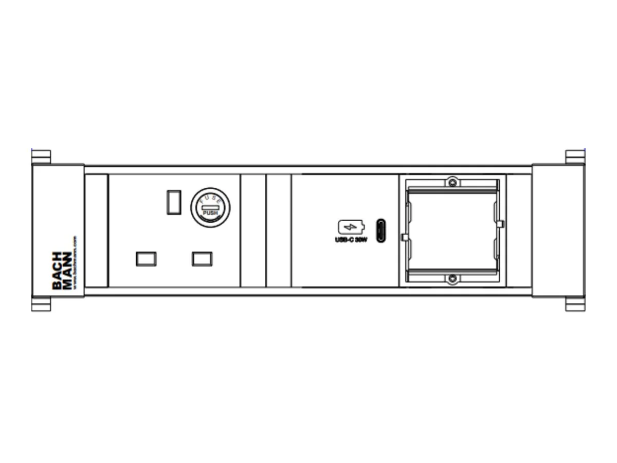 BACHMANN POWER FRAME S 1xUK 1xUSB C 30W