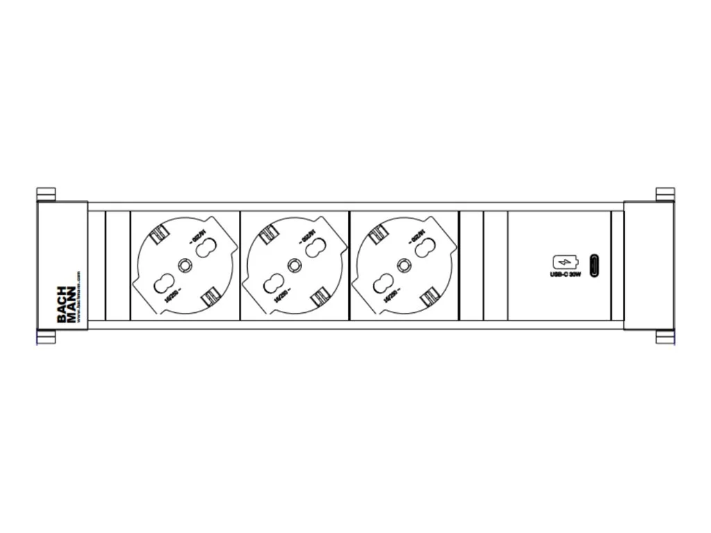 BACHMANN POWER FRAME M 3xP40 1xUSB C 30W