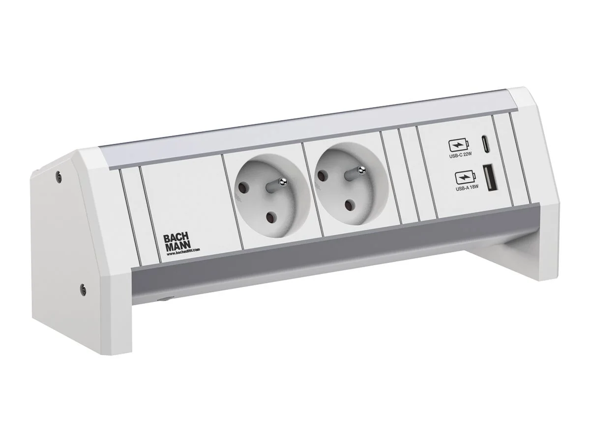 BACHMANN DESK 2xUTE 1xUSB A/C 22W GST18