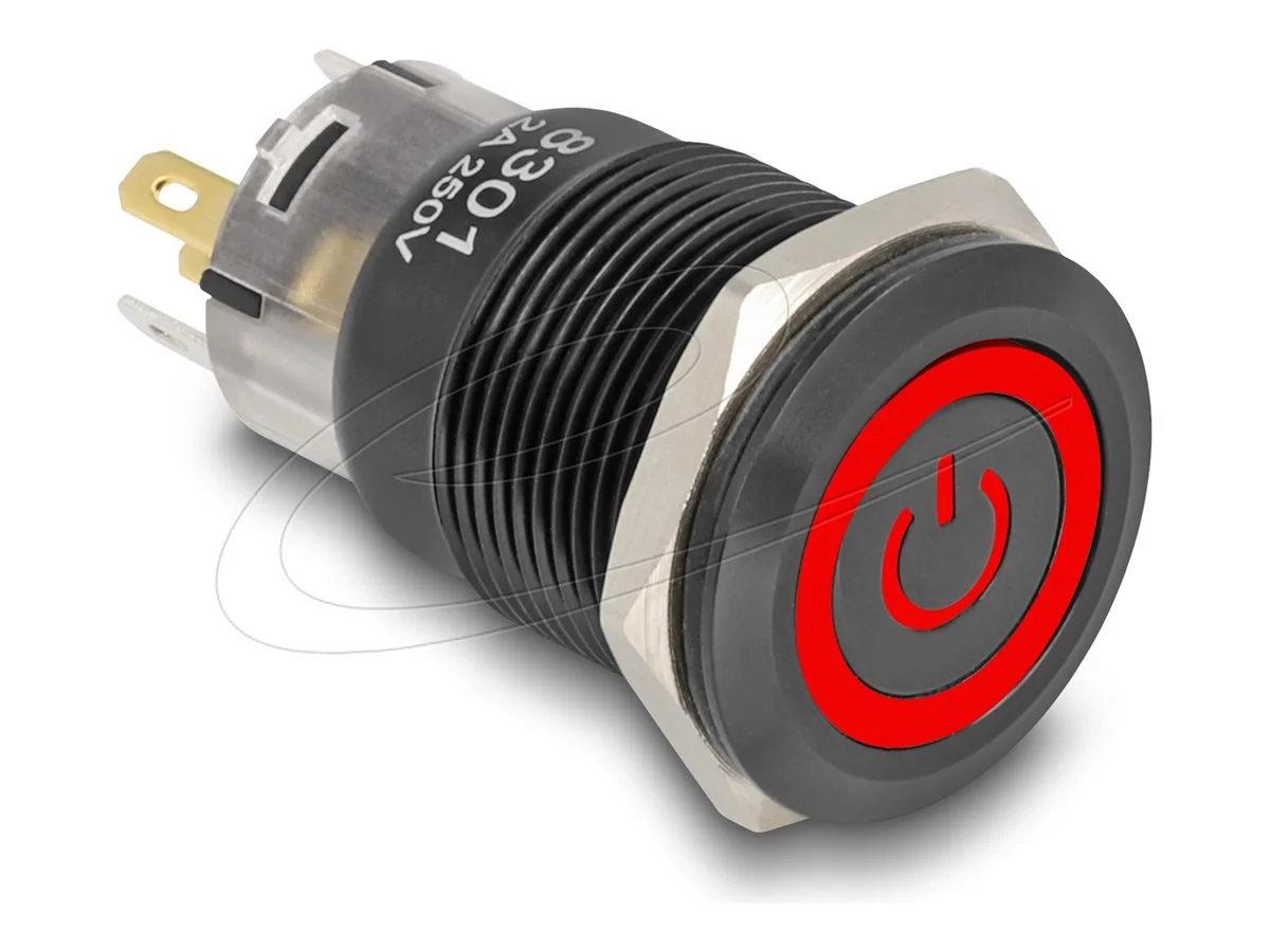 DELOCK Druckschalter zum Einbau schwarz