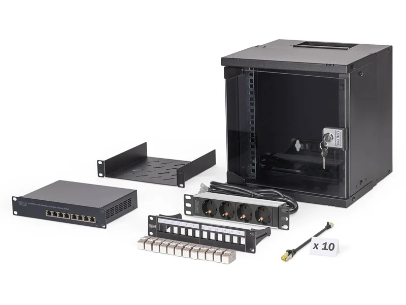 DIGITUS 25,4cm Netzwerk-Set 6HE Wandgehä
