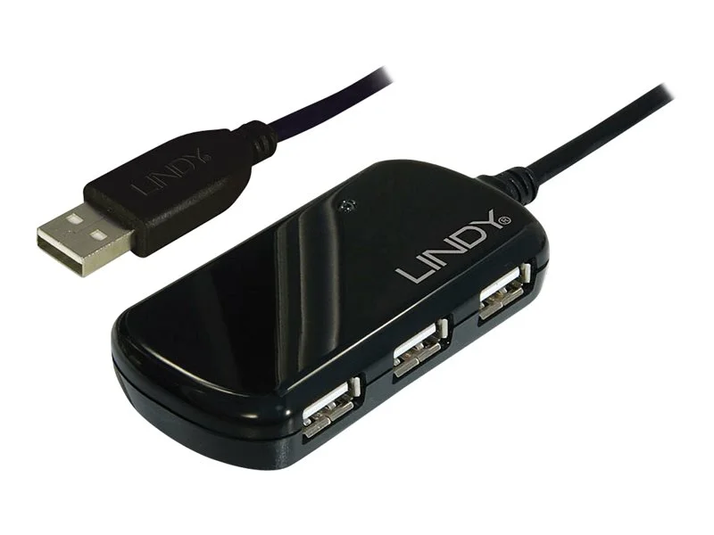 LINDY USB 2.0 Aktiv-Verlaengerung+Hub 8m