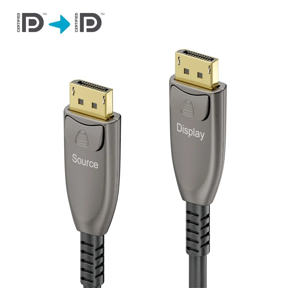 8K DisplayPort 1.4 Active Optical Fiber Kabel - 40.0m, Anthrazit