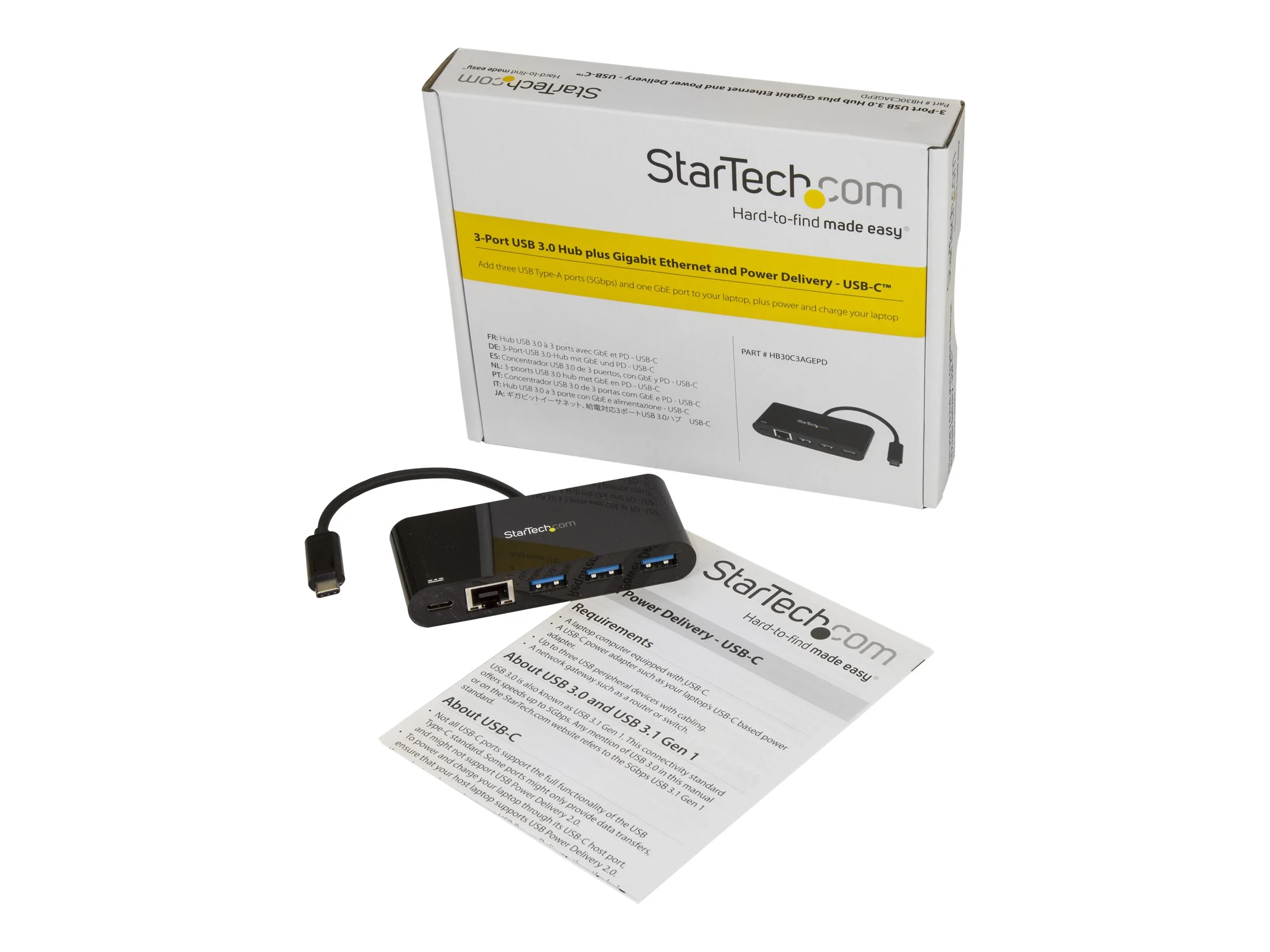 STARTECH.COM 3 Port USB 3.0 Hub mit Giga