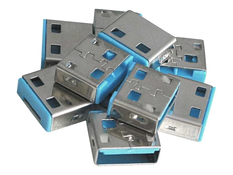 LINDY 10 USB Portschloesser BLAU