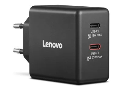 LENOVO Dual USB-C 65W GaN Charger Black
