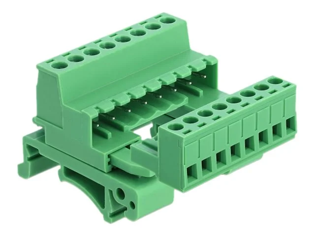 DELOCK Terminalblock Set Hutschienen 8
