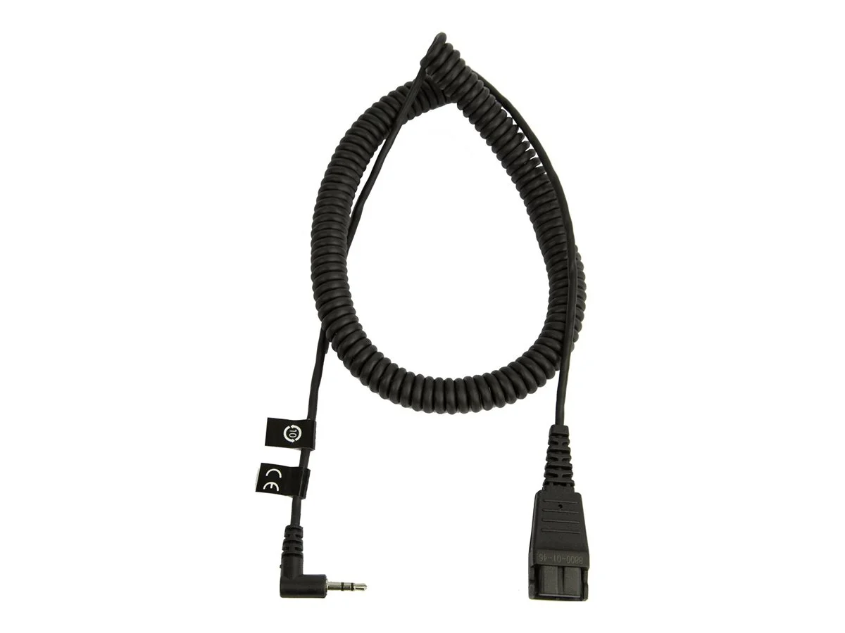 JABRA QD Cord to 2.5mm pin plug coiled