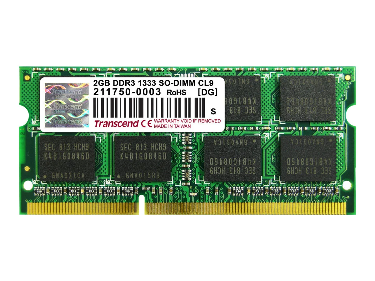 TRANSCEND SODIMM DDR3 1333Mhz 2GB Non-EC