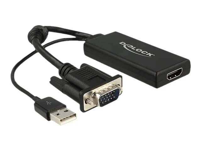 DELOCK Adapter VGA + Audio zu HDMI schw.