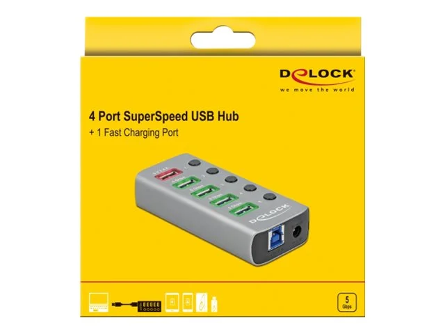 DELOCK USB 3.2 Gen 1 Hub mit 4 Ports