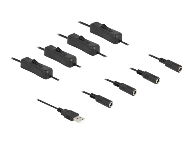DELOCK Kabel USB Typ-A Stecker zu 4xDC