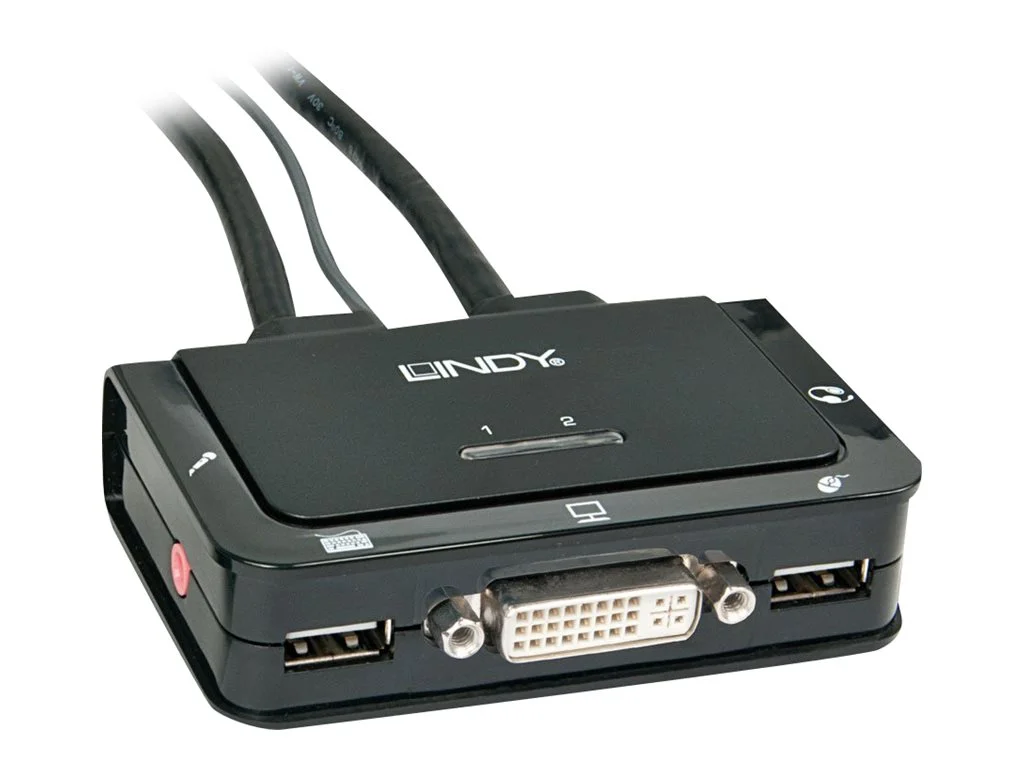 LINDY DVI KVM Switch 2 Port USB Audio
