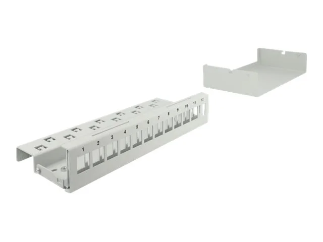DELOCK Keystone Patchpanel 12 Port grau