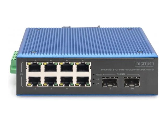 DIGITUS Industrial 8+2-Port Fast Eth