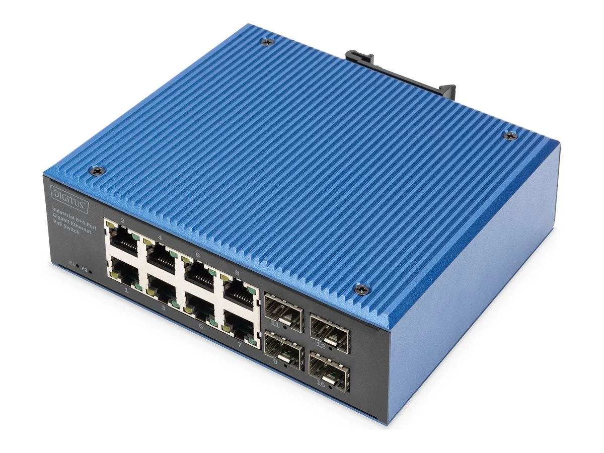 DIGITUS Industrial 8+4-Port Gigabit Eth